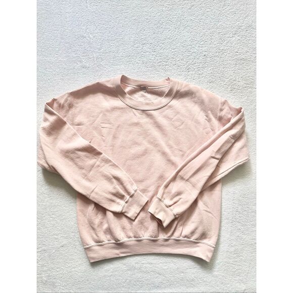Brandy Melville light pink crewneck pull over sweatshirt one size - Picture 2 of 8